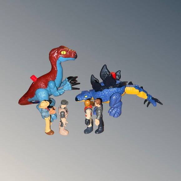 FP Imaginext Jurassic World Therizinosaurus & Owen Stegosaurus & Dr. Grant - Picture 10 of 10